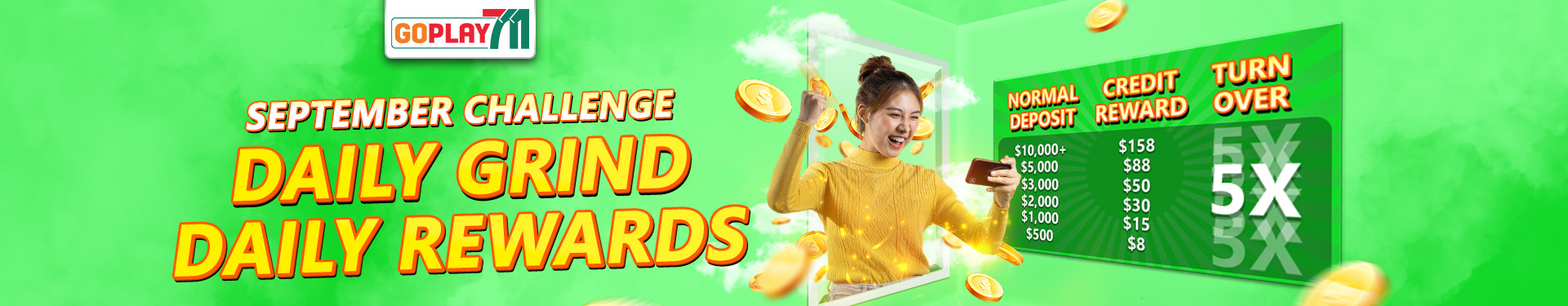 promo sept Daily Grind Daily Rewards